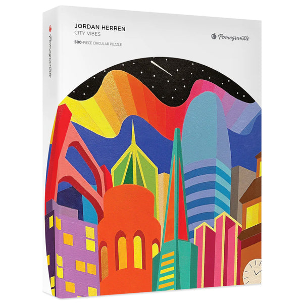 Pomegranate 500pc Circular Puzzle - Jordan Herren: City Vibes