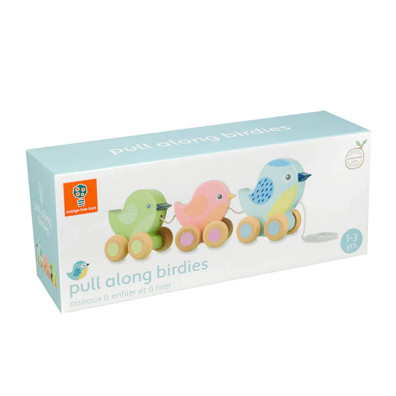 Orange Tree Toys Pull Along Wooden Birdies