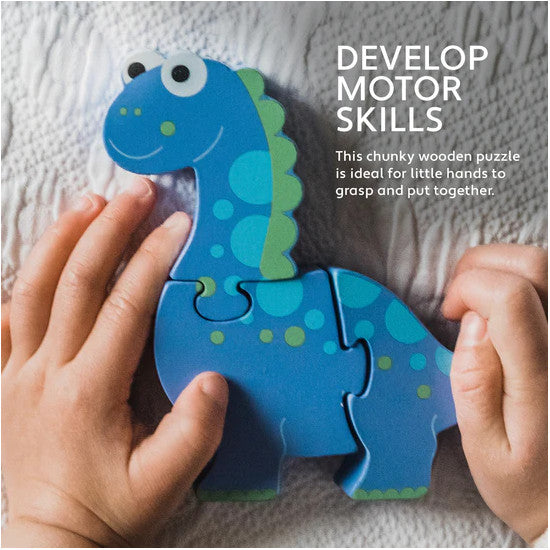 Orange Tree Toys Mini Wooden Puzzle 4pc Diplodocus Dinosaur