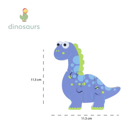 Orange Tree Toys Mini Wooden Puzzle 4pc Diplodocus Dinosaur