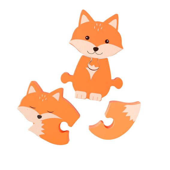 Orange Tree Toys Mini Wooden Puzzle 4pc Foxes