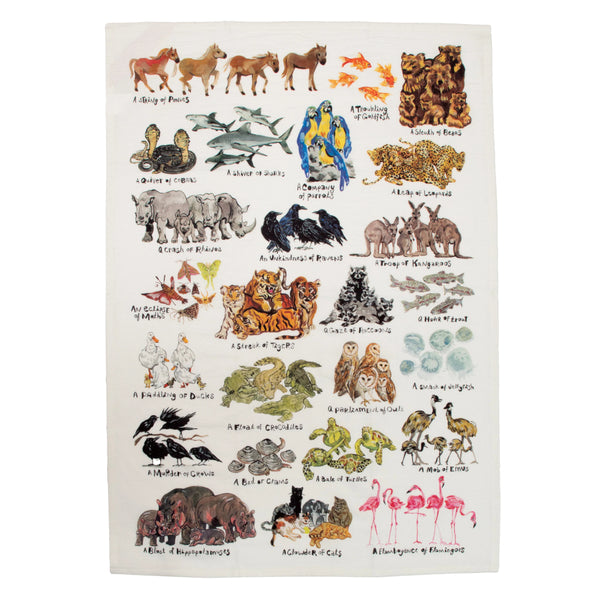 Unemployed Philosophers Dish Towel - A Murder of Crows Animal Groupings
