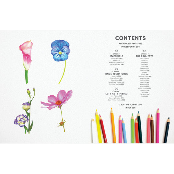 Colored Pencil Workbook: Fabulous Flowers by Sun-Kyong Clifford
