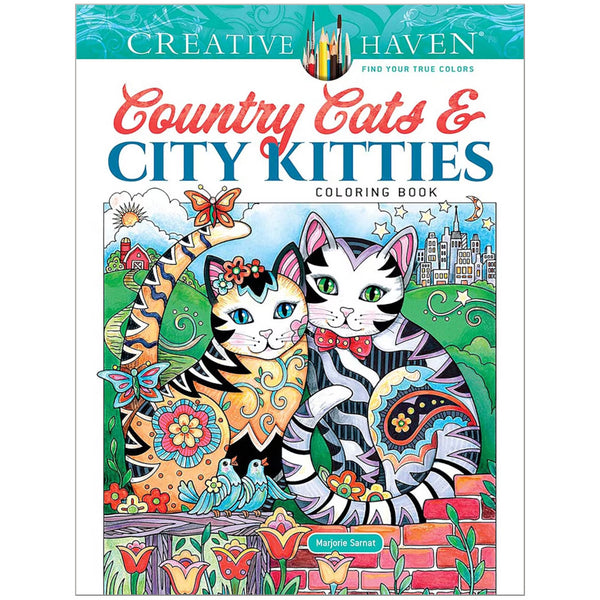 Creative Haven Colouring Book - Country Cats & City Kitties