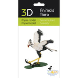 Fridolin 3D Animals Paper Model - Secretary Bird