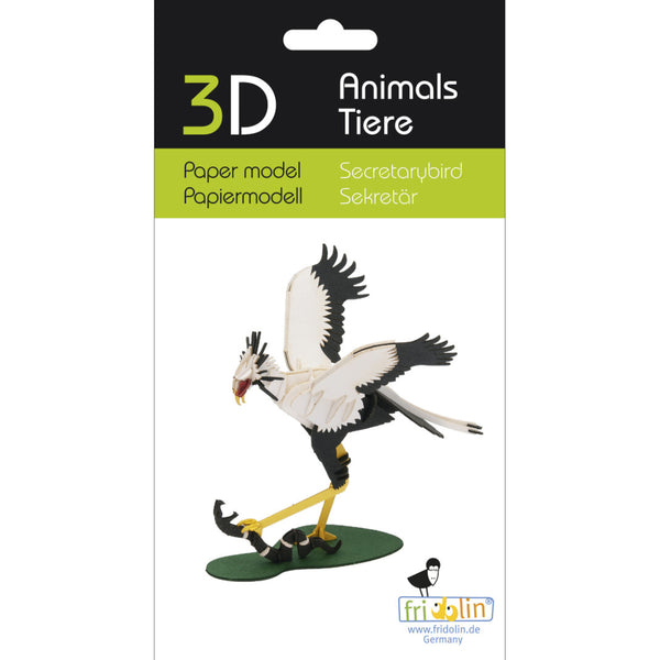 Fridolin 3D Animals Paper Model - Secretary Bird