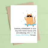 Dandelion Stationery Birthday Greeting Card - Cheeky Skateboard Cat