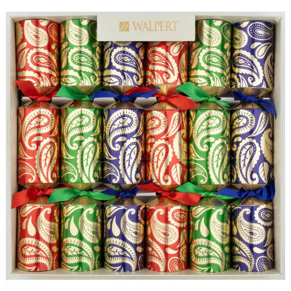 Walpert Holiday Crackers 6pk Paisley Christmas