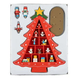 Silver Tree Painted Wood Vintage Display Christmas Tree Set