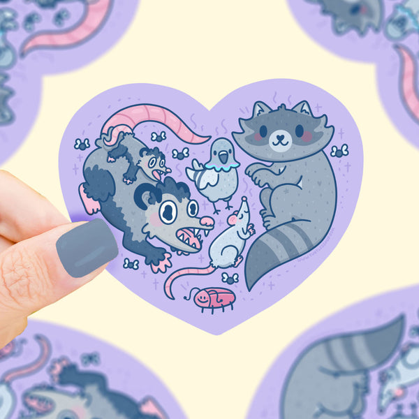 Turtle's Soup Vinyl Sticker - Trash Animals Heart
