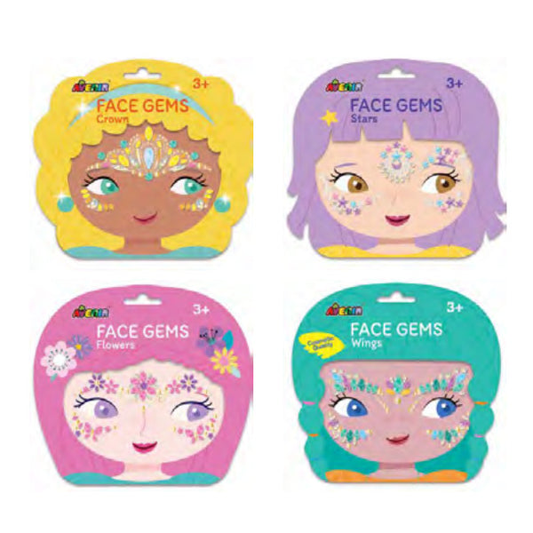 Avenir Face Gems Body Art Sticker Sets, Assorted