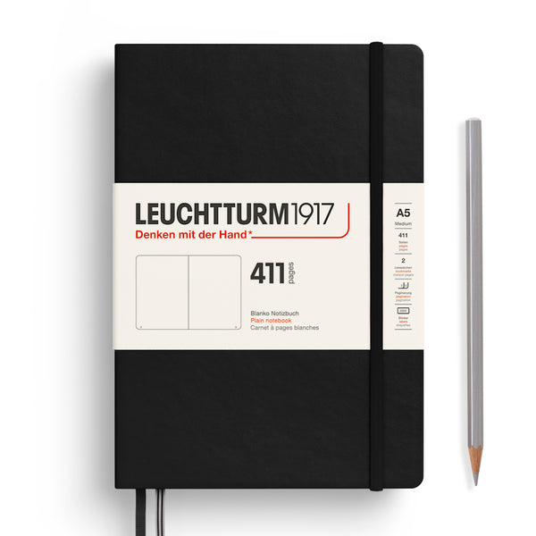 Leuchtturm1917 A5 Medium Notebook 411 - Blank BLACK