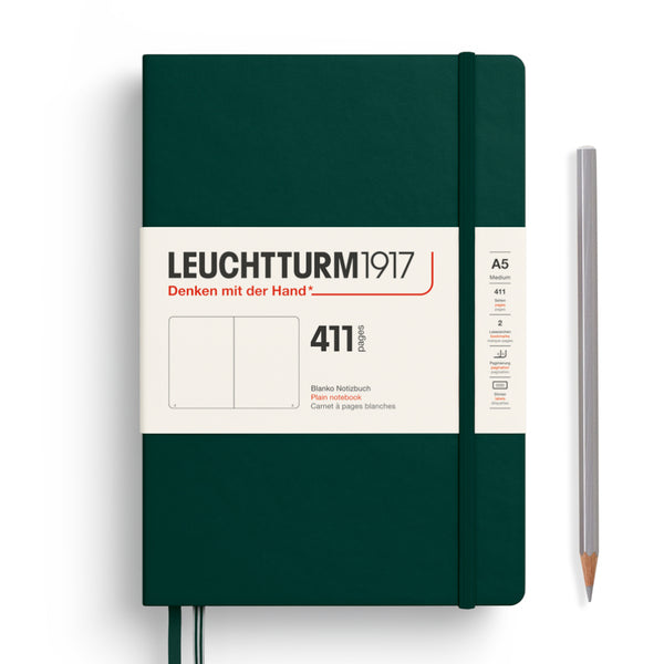 Leuchtturm1917 A5 Medium Notebook 411 - Blank FOREST GREEN
