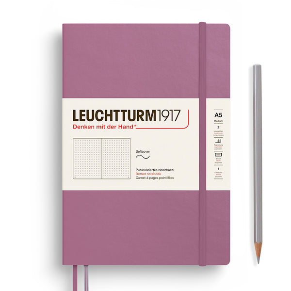Leuchtturm1917 A5 Medium Softcover Notebook - Dotgrid DUSTY ROSE