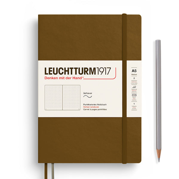 Leuchtturm1917 A5 Medium Softcover Notebook - Dotgrid SPICE BROWN