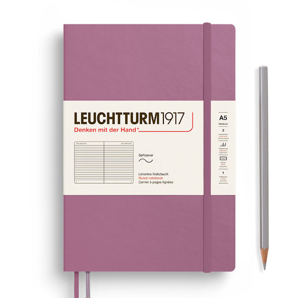 Leuchtturm1917 A5 Medium Softcover Notebook - Lined DUSTY ROSE