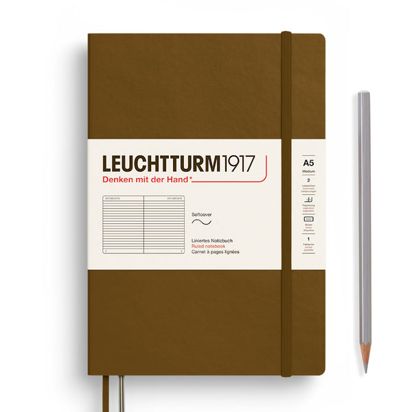 Leuchtturm1917 A5 Medium Softcover Notebook - Lined SPICE BROWN