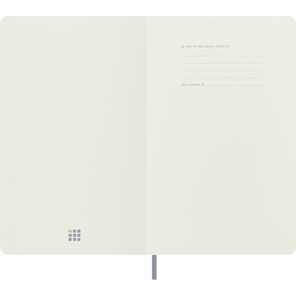 Moleskine Classic Ruled Softcover Notebook, Large - Hydrangea Blue