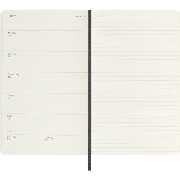 Moleskine 2025/2026 18-Month Agenda - Weekly, Large Soft Cover, Black