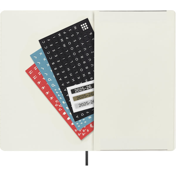 Moleskine 2025/2026 18-Month Agenda - Weekly, Large Soft Cover, Black