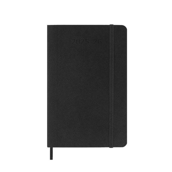 Moleskine 2025/2026 18-Month Agenda - Weekly, Pocket Soft Cover, Black