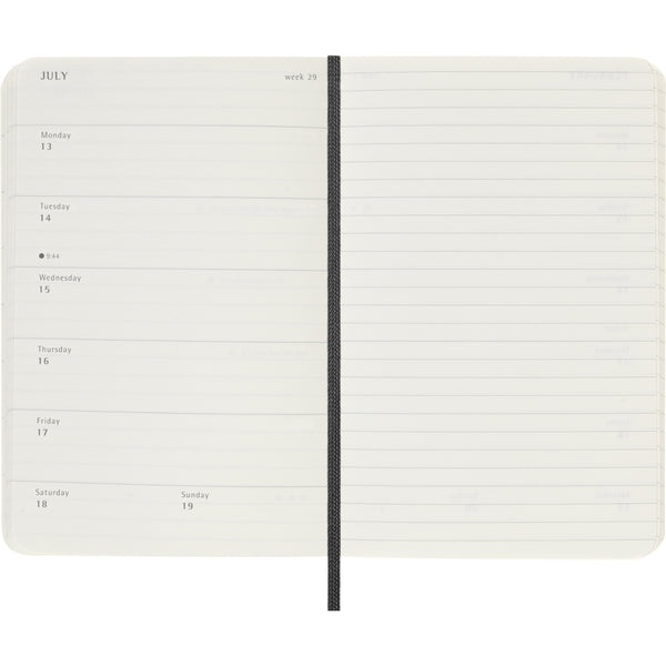 Moleskine 2025/2026 18-Month Agenda - Weekly, Pocket Soft Cover, Black