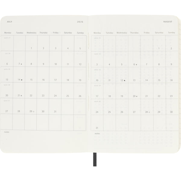 Moleskine 2025/2026 18-Month Agenda - Weekly, Pocket Soft Cover, Black