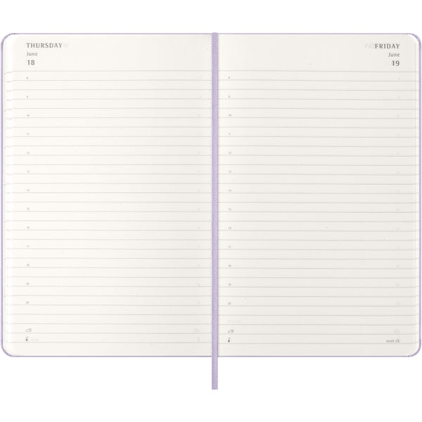 Moleskine 2026 Agenda - Daily, Large Hard Cover, Lilac