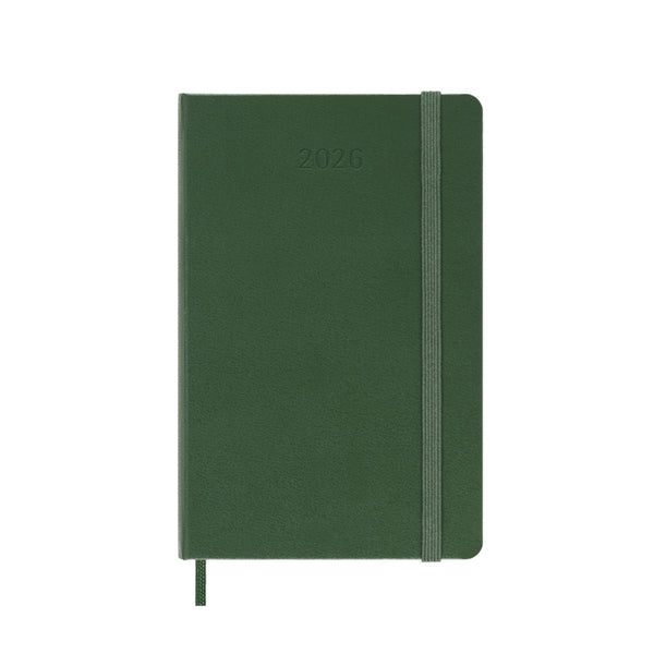 Moleskine 2026 Agenda - Daily, Pocket Hard Cover, Green