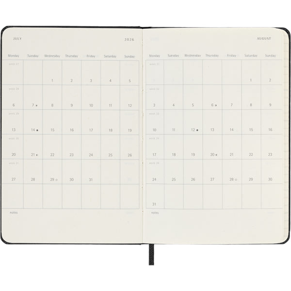 Moleskine 2026 Agenda - Daily, Pocket Hard Cover, Black