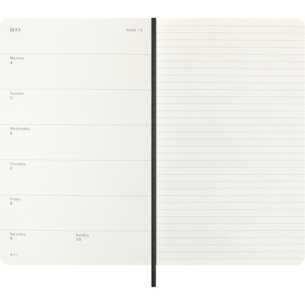 Moleskine 2026 Agenda - Weekly, Large Soft Cover, Black