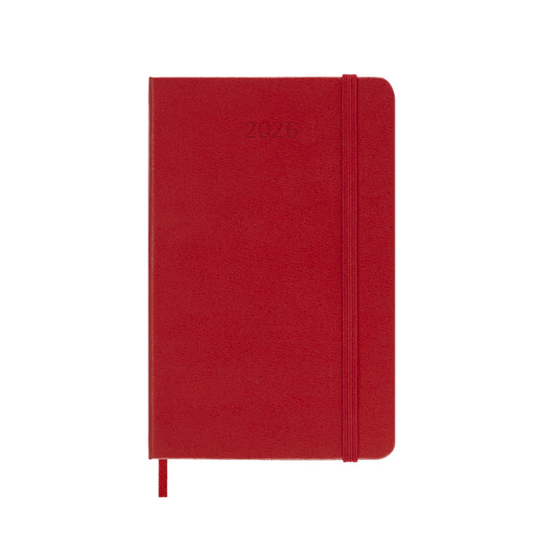 Moleskine 2026 Agenda - Weekly, Pocket Hard Cover, Red