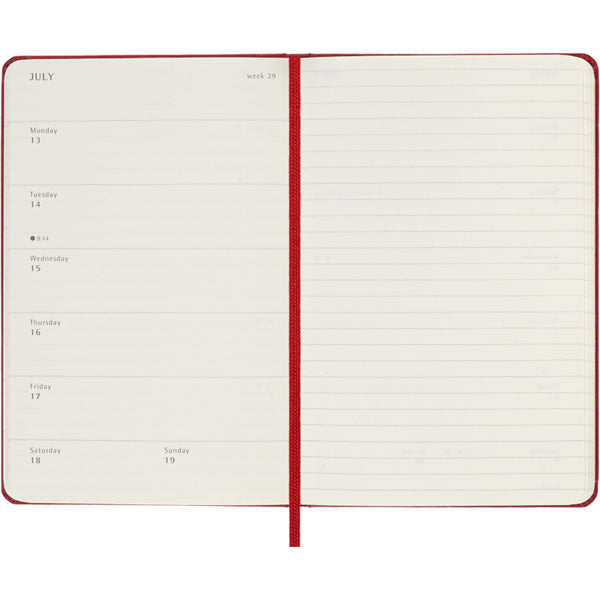 Moleskine 2026 Agenda - Weekly, Pocket Hard Cover, Red