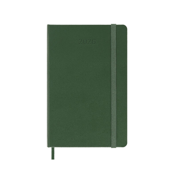 Moleskine 2026 Agenda - Weekly, Pocket Hard Cover, Green