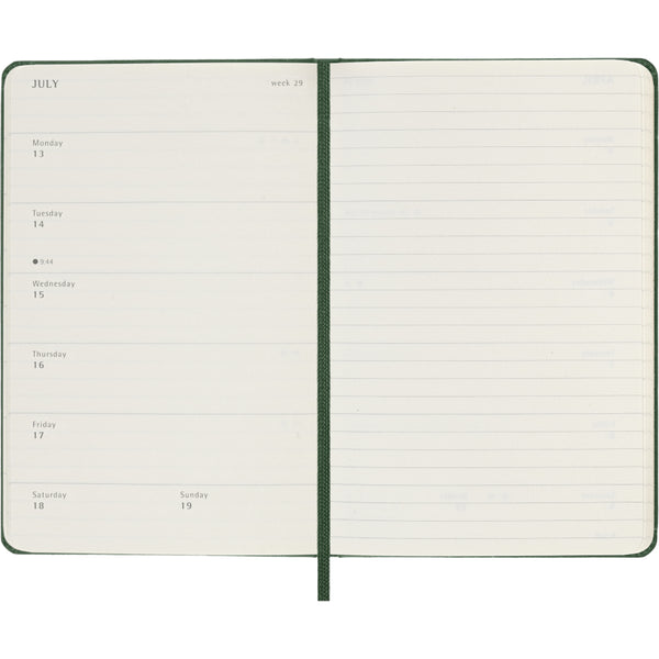 Moleskine 2026 Agenda - Weekly, Pocket Hard Cover, Green