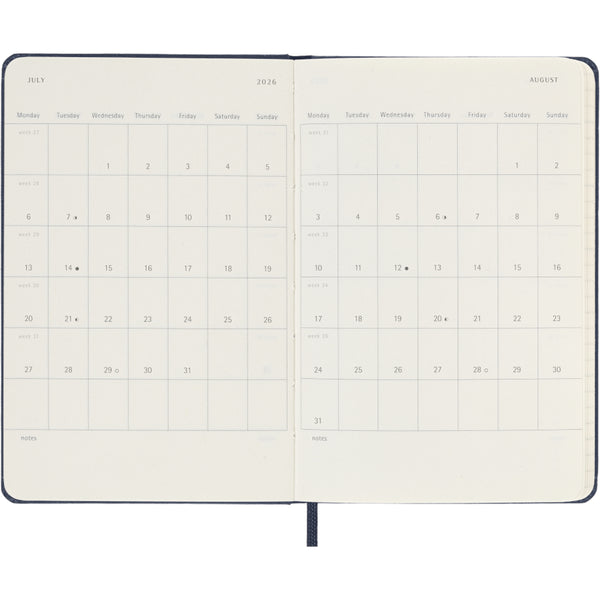 Moleskine 2026 Agenda - Weekly, Pocket Hard Cover, Sapphire