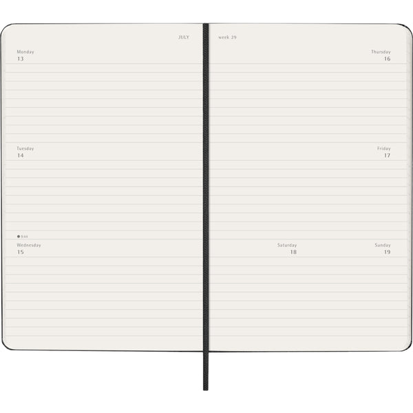 Moleskine 2026 Agenda - Weekly Horizontal, Large Hard Cover, Black