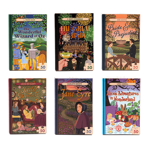 Professor Puzzle 50pc Mini Library Books Jigsaw Puzzles, Assorted