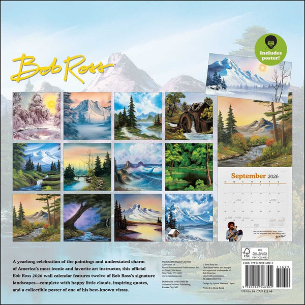 Rizzoli 2026 Wall Calendar - Bob Ross