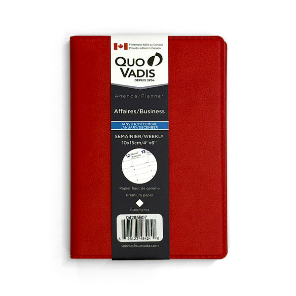 Quo Vadis 2026 Agenda - Weekly, Business, Toscana Red