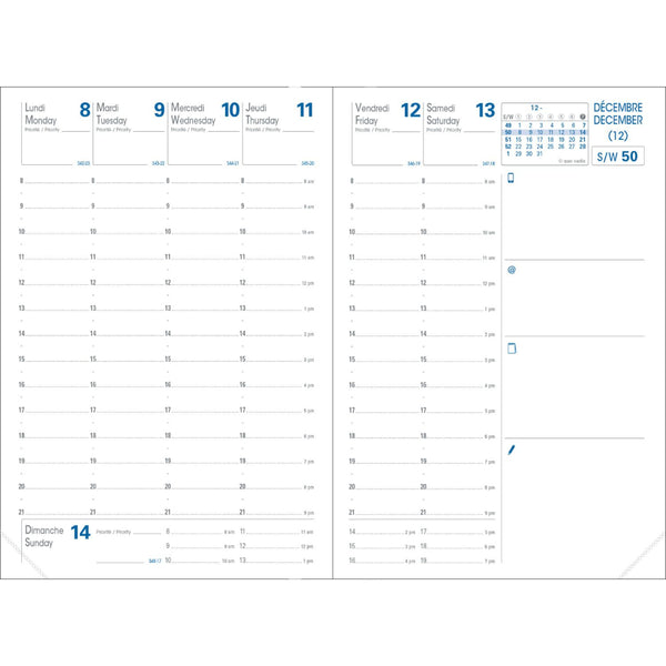 Quo Vadis 2026 Agenda - Weekly, Business, Toscana Red