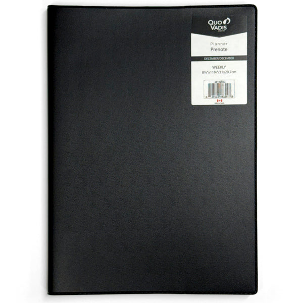 Quo Vadis 2026 Agenda - Weekly, Prenote, Freeport Black