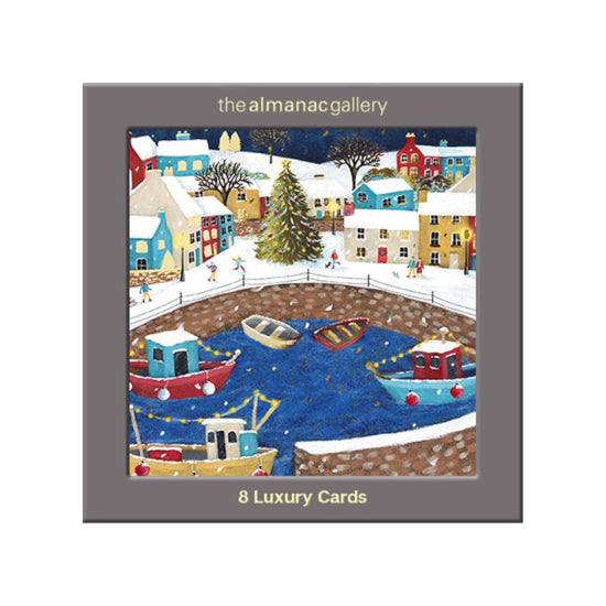 Almanac Holiday Boxed Cards 8pk: Christmas Cozy Cove