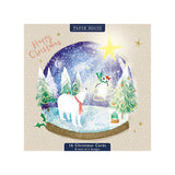 Paper House Holiday Boxed Cards 16pk: Polar Bear Snow Globe