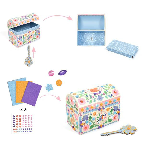Djeco Storage Chest to Decorate DIY Kit - Precious Treasure