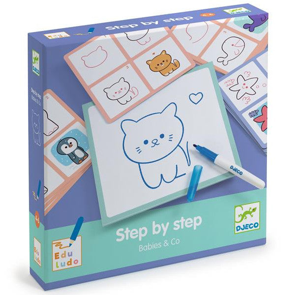 Djeco Eduludo Step by Step Drawing Kit - Babies & Co