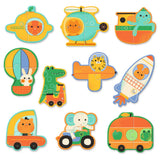 Djeco Puzzle Duo 2pc Puzzles 10pk - Vehicles