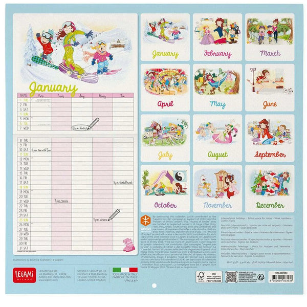 Legami 2026 Wall Calendar - Super Mom
