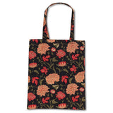 Abbott Cotton Tote Bag - Bold Flowers on Black