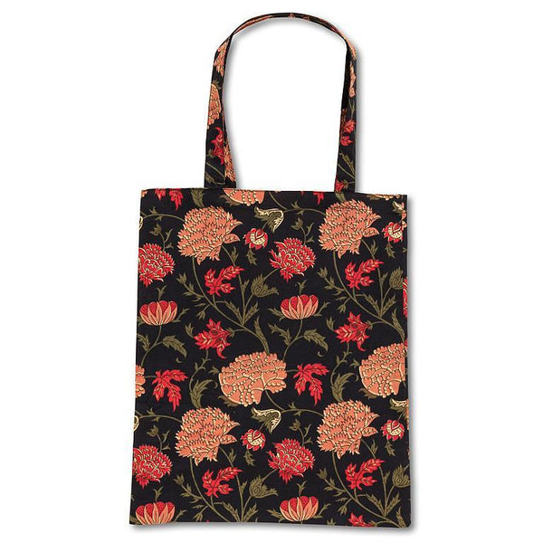 Abbott Cotton Tote Bag - Bold Flowers on Black